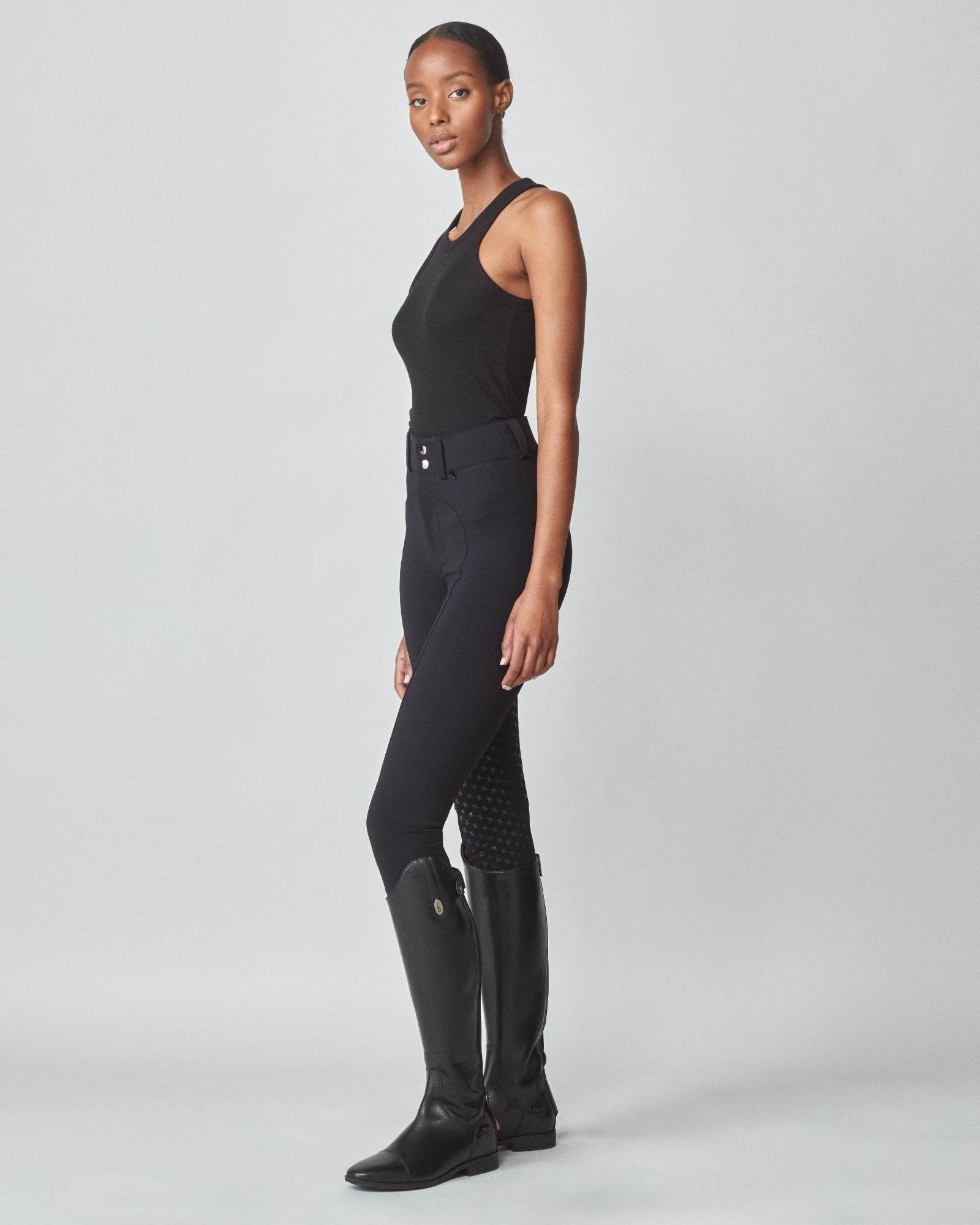 High-Rise Compression Breeches Black image
