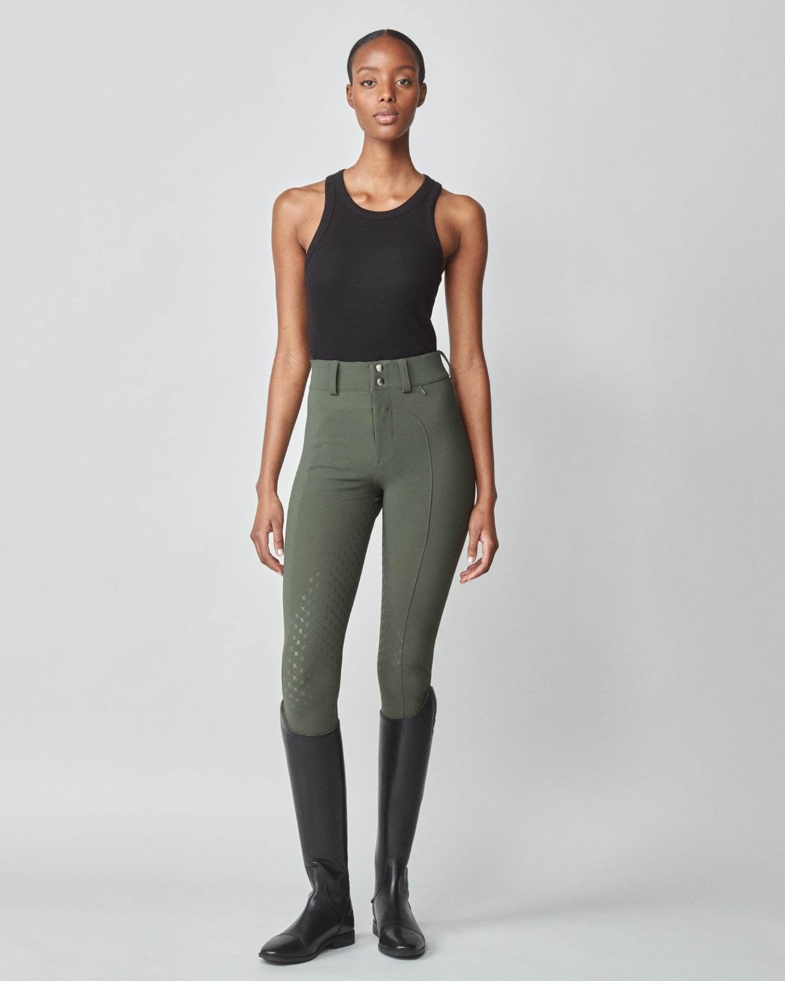 High Rise Compression Riding Breeches Green | Shop now