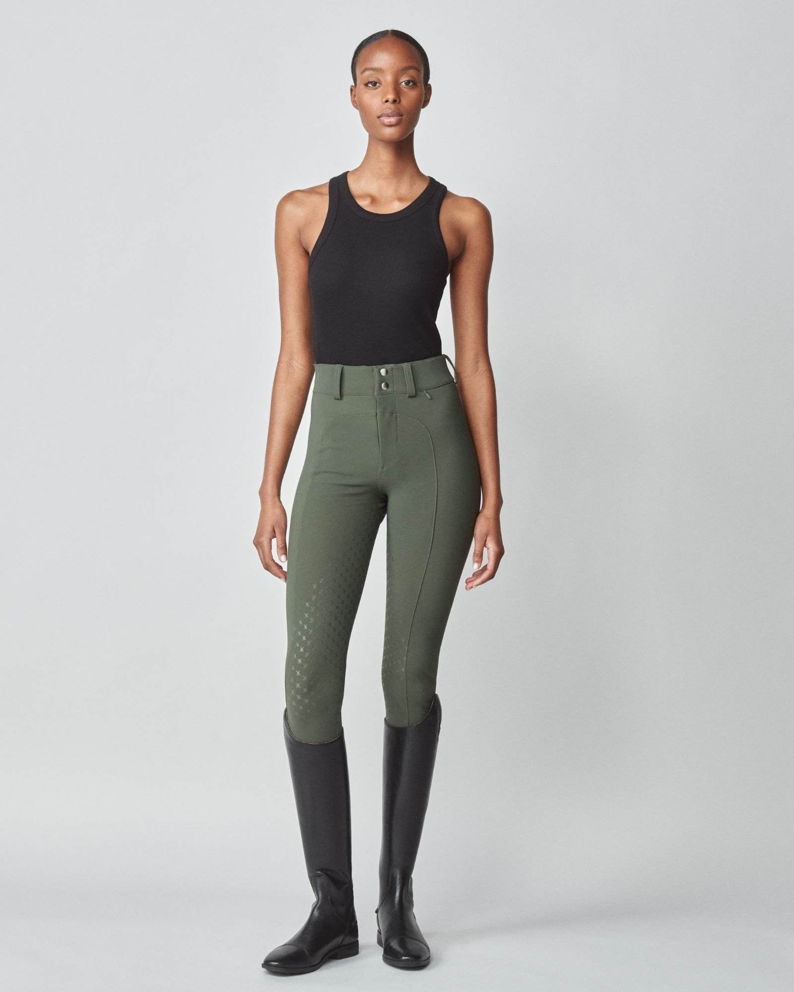High-Rise Compression Breeches Green image