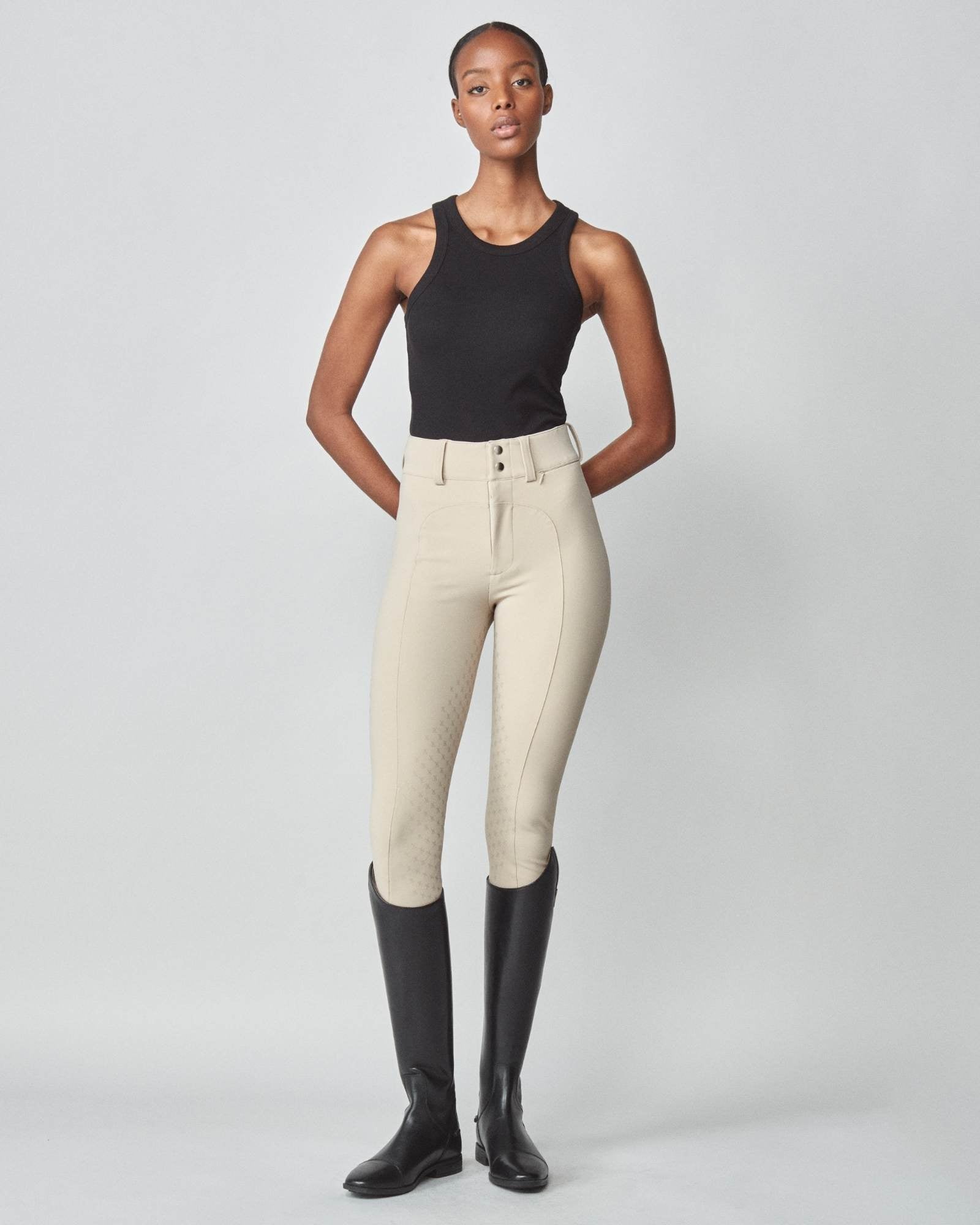 High-Rise Compression Breeches Tan image