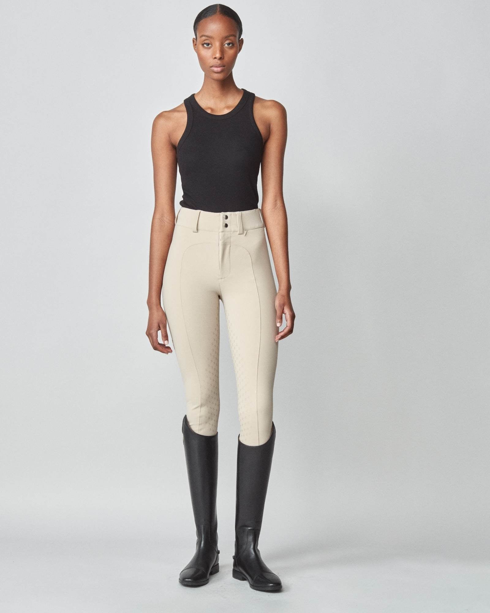 High-Rise Compression Breeches Tan image