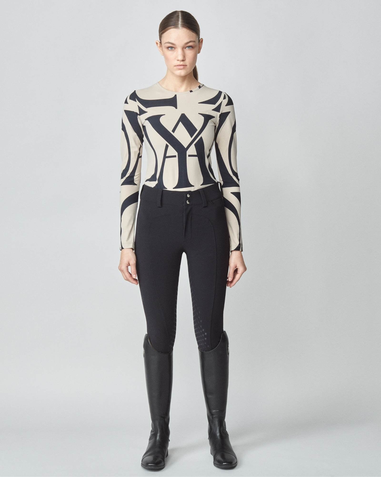 Monogram Long Sleeve Shirt Tan image