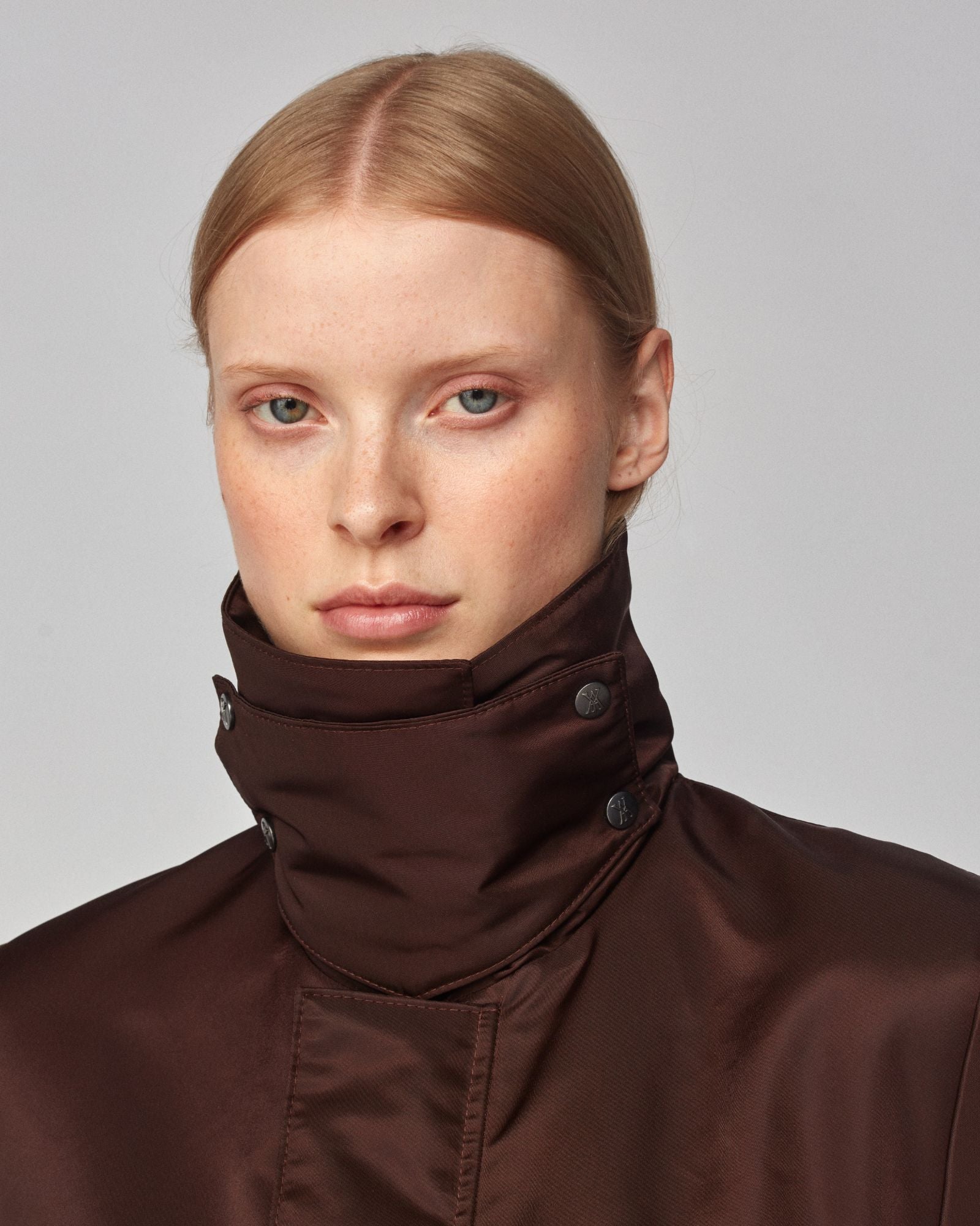 Short Padded Jacket Dark Brown image