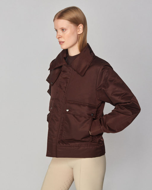 Short Padded Jacket Dark Brown thumbnail image