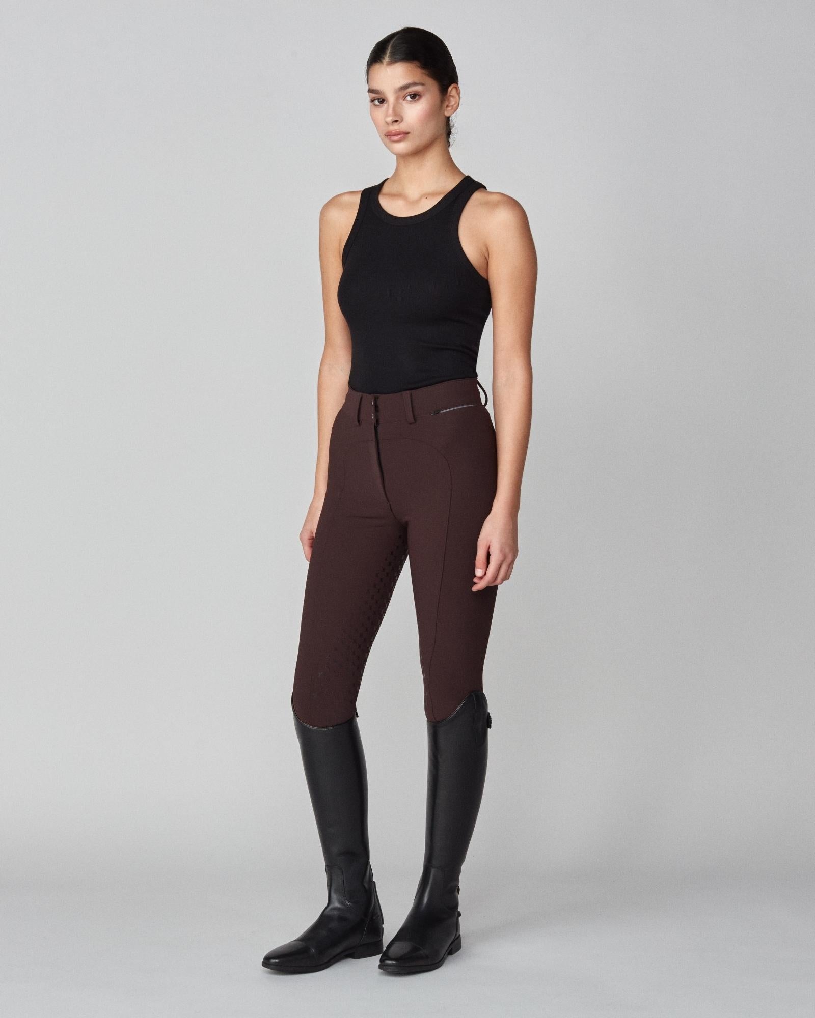 High-Rise Compression Breeches Dark Brown image