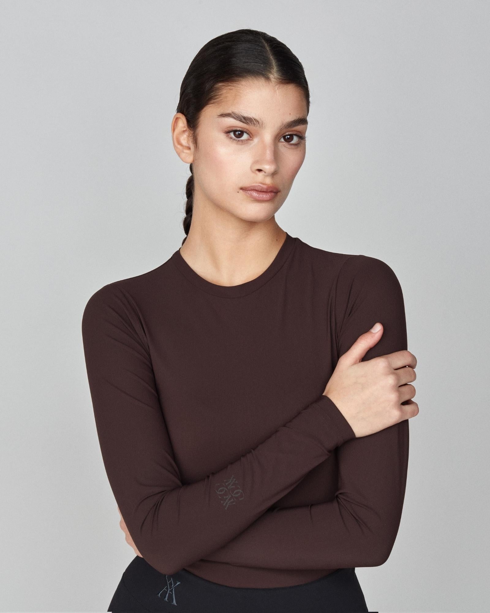 Sculpting Long Sleeve Dark Brown image