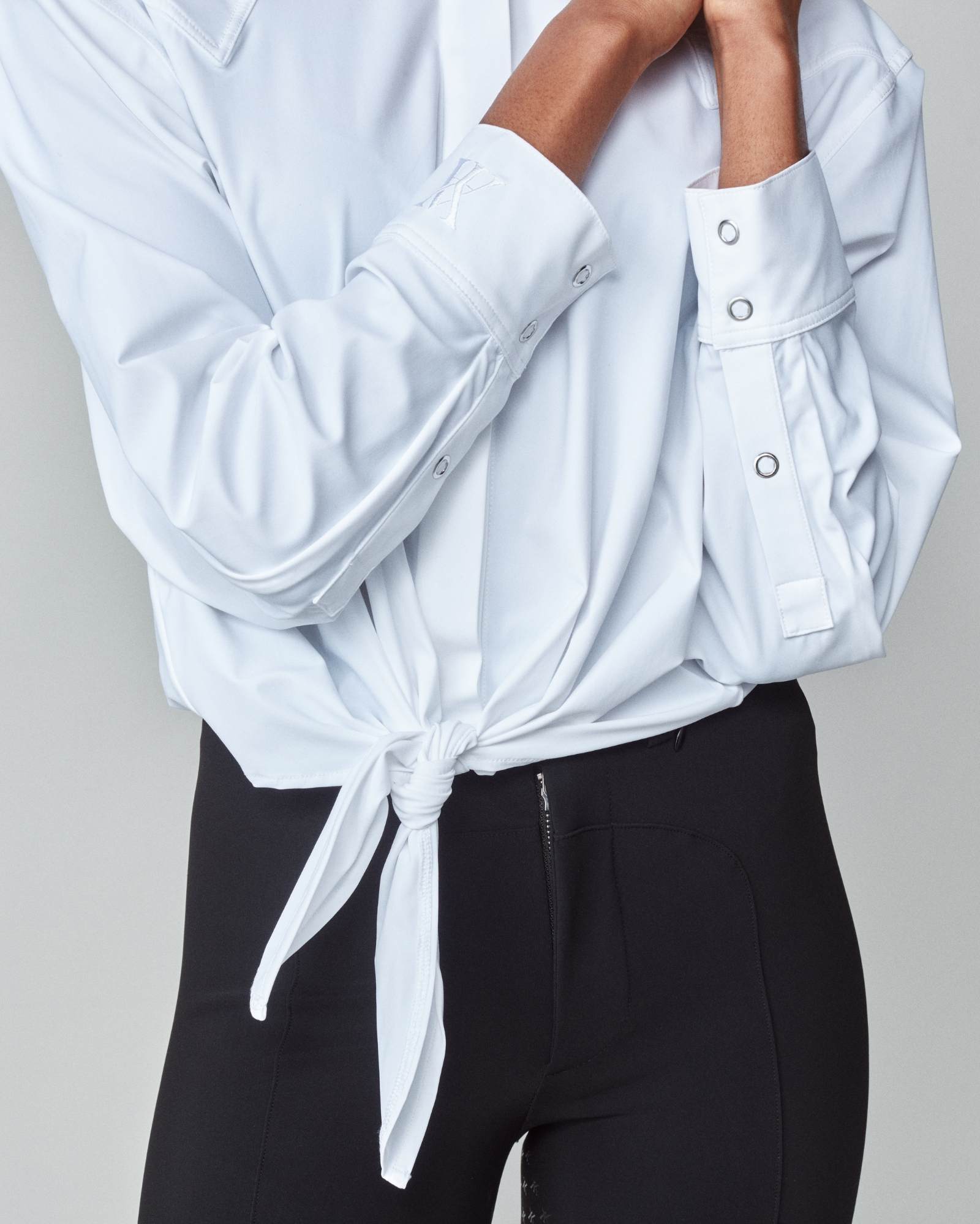 Front Tie Riding Shirt White image