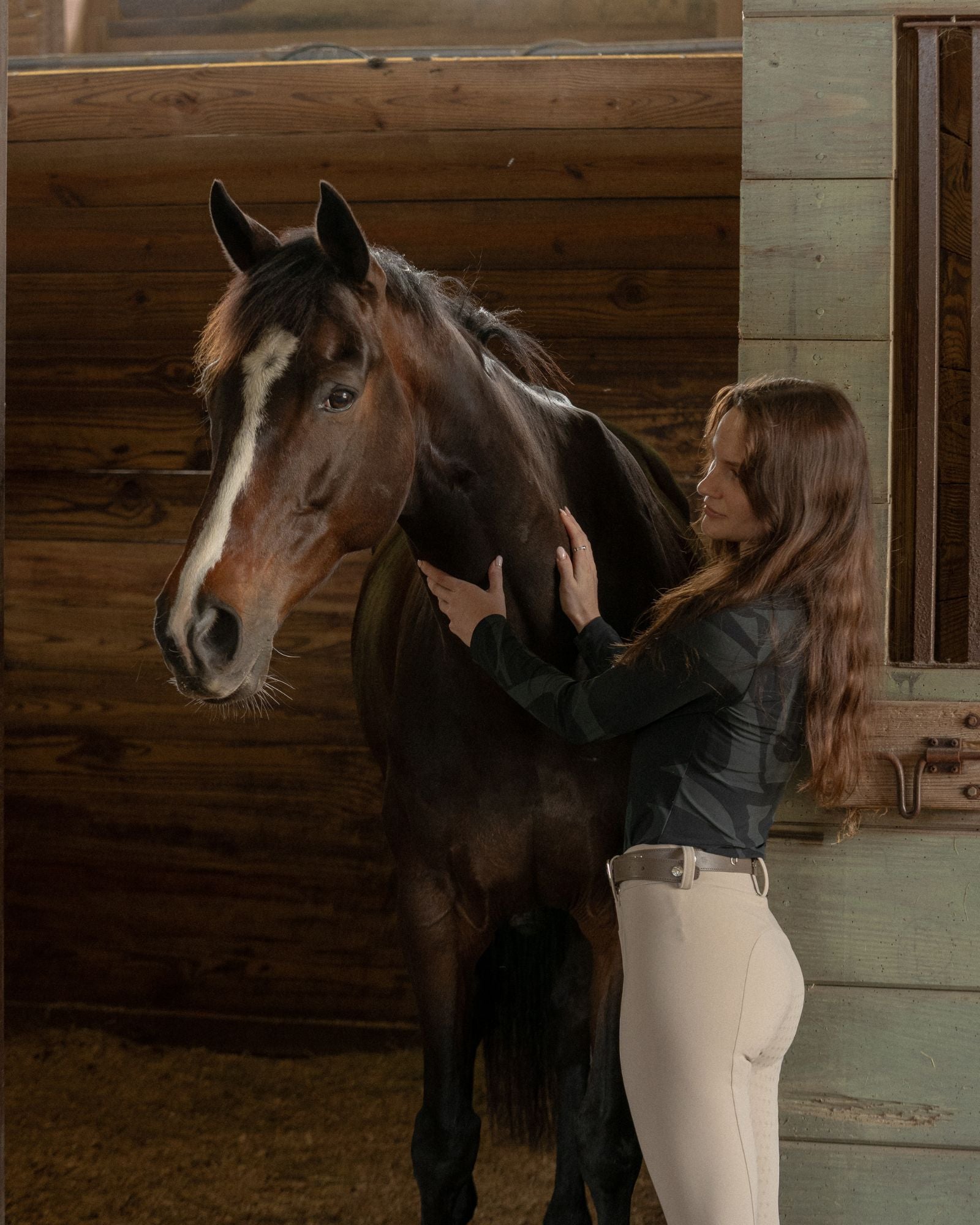 High-Rise Compression Breeches Tan image