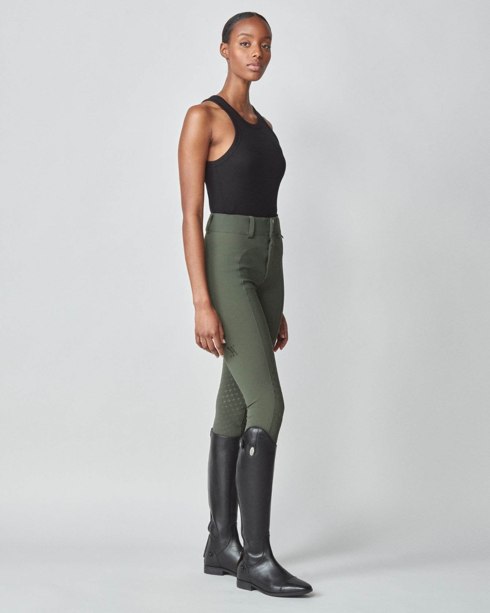 High-Rise Compression Breeches Green image