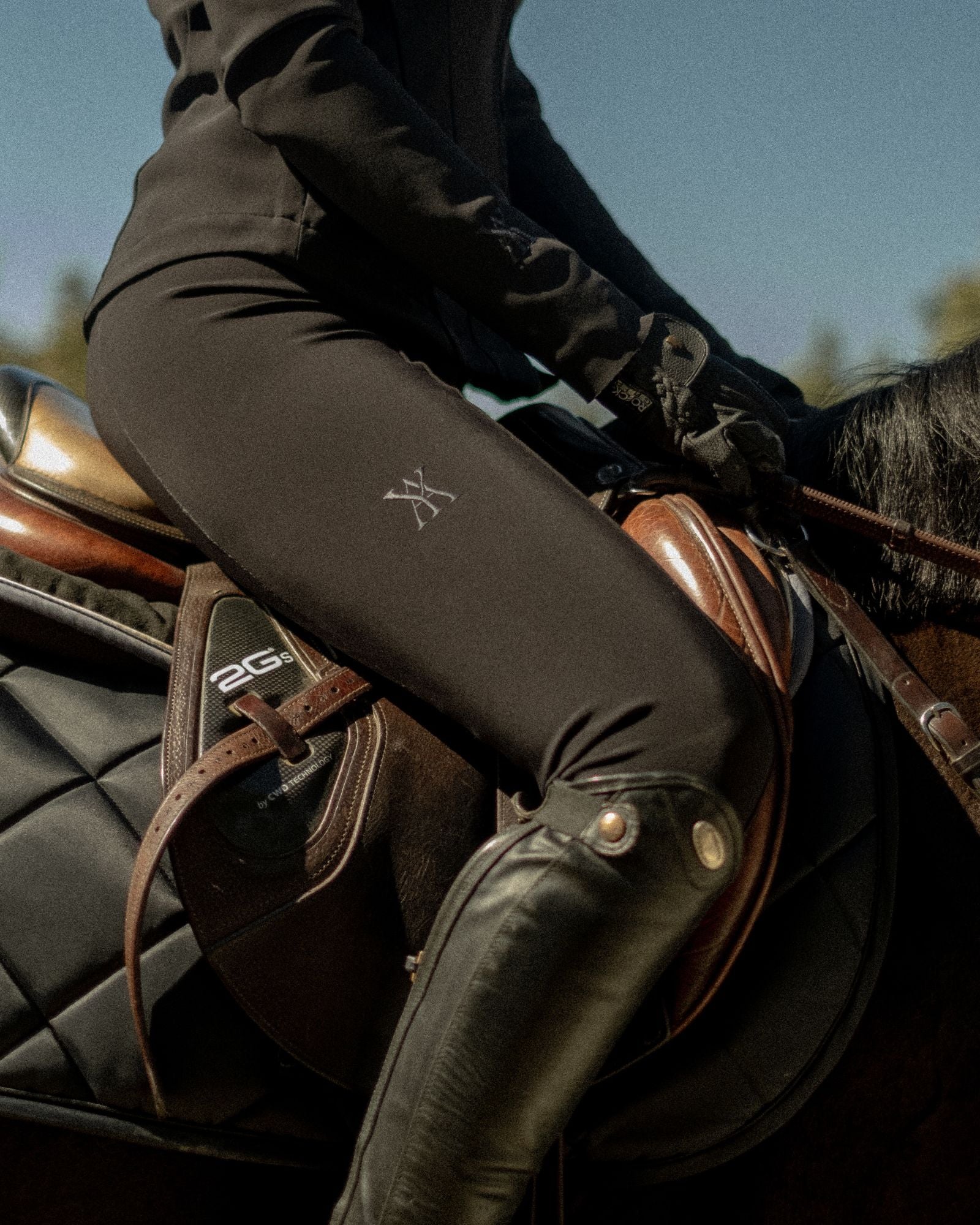 High-Rise Compression Breeches Black image