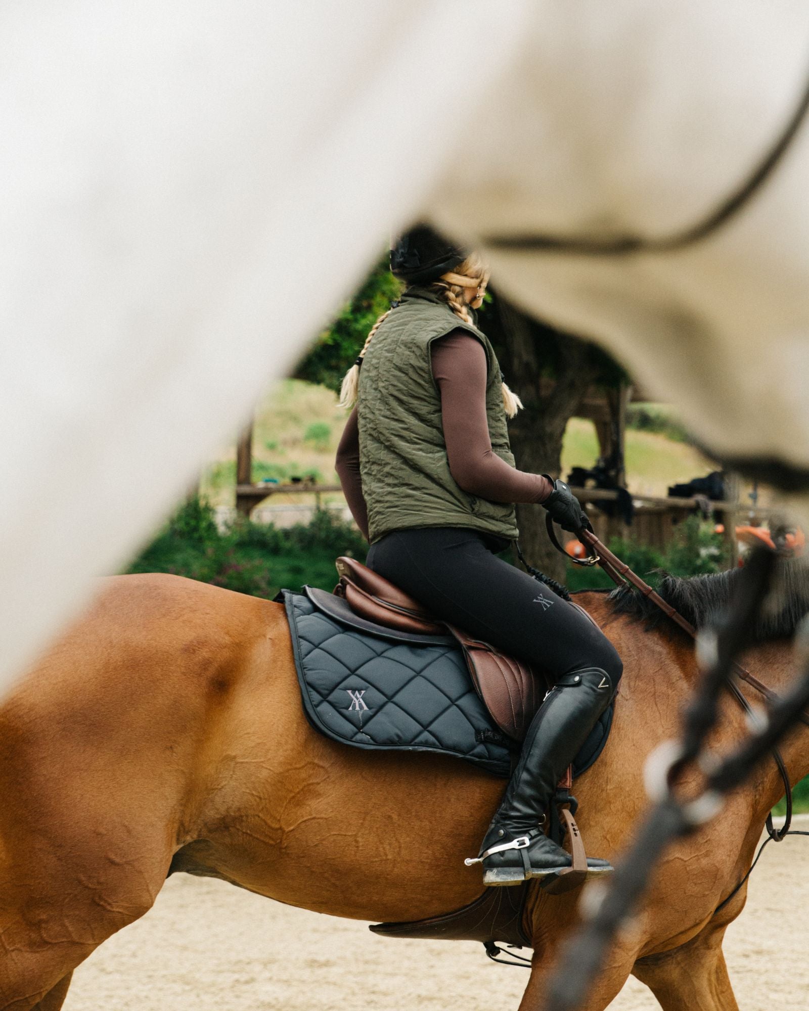 Quilted Riding Vest Green image