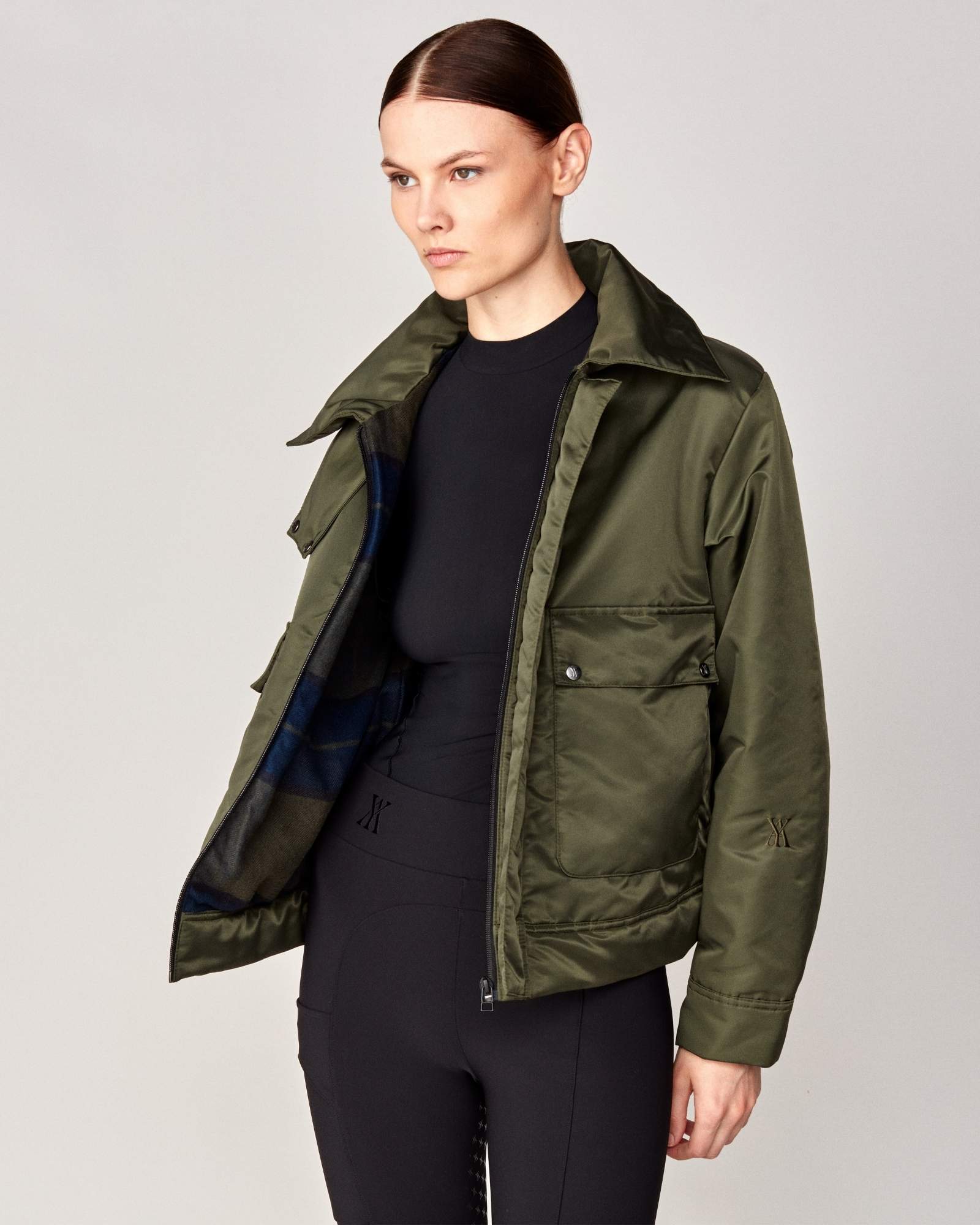 Short Padded Jacket Green image