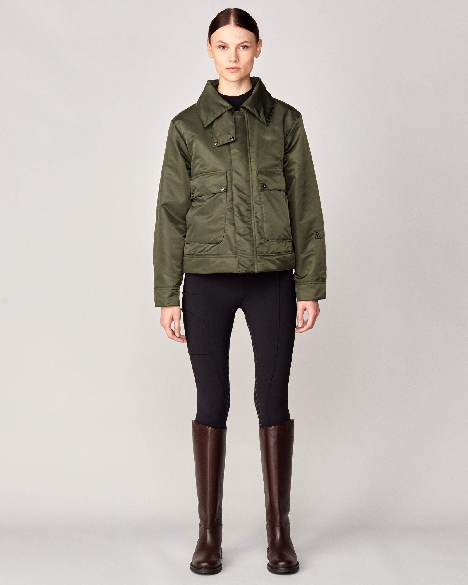 Short Padded Jacket Green image