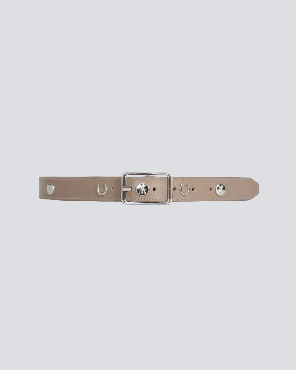 Leather Buckle Belt Taupe image