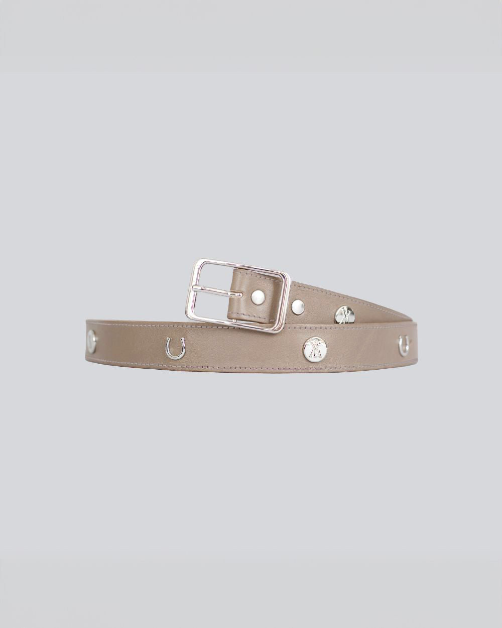 Leather Buckle Belt Taupe image